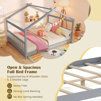 Solid Wood Full Size Floor Bed Montessori House