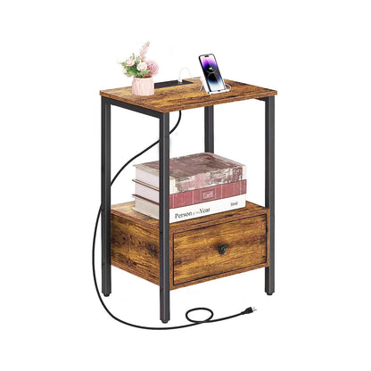 Side Table with Charging Station