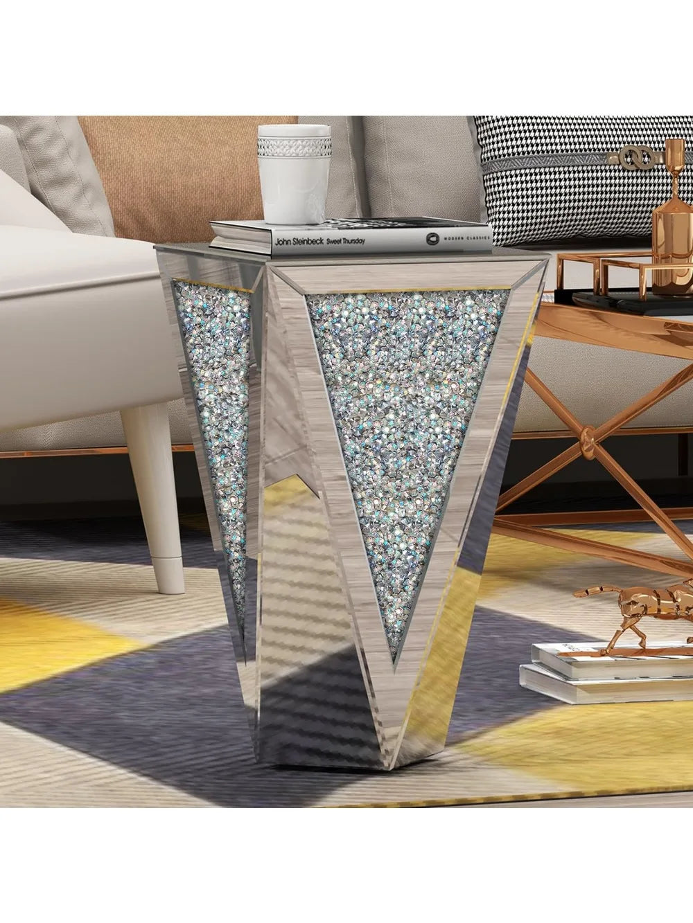 Glass Decorative Side Table for Living Room