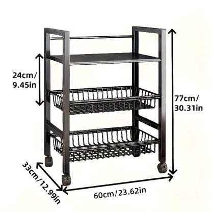 New Heavy-Duty Faridabio 4-Tier Freestanding Shelf with 3 Baskets.