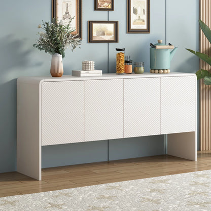 60"L Large Storage Space Sideboard with 4 Doors and Rebound Device