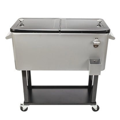 80QT Classic Fashion Iron Cooler with Shelf for Outdoor