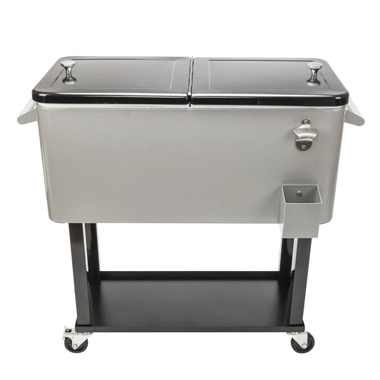 80QT Classic Fashion Iron Cooler with Shelf for Outdoor