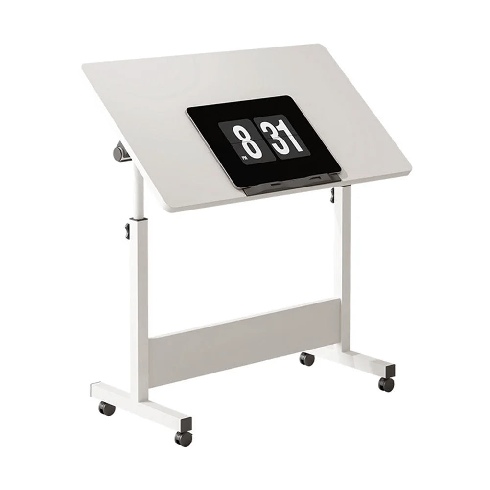 Mobile Stand Up Desk With Wheels, Home Office Computer Workstation