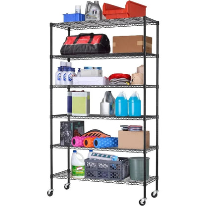 6-Shelf on Commercial Wire Adjustable Layer Shelving