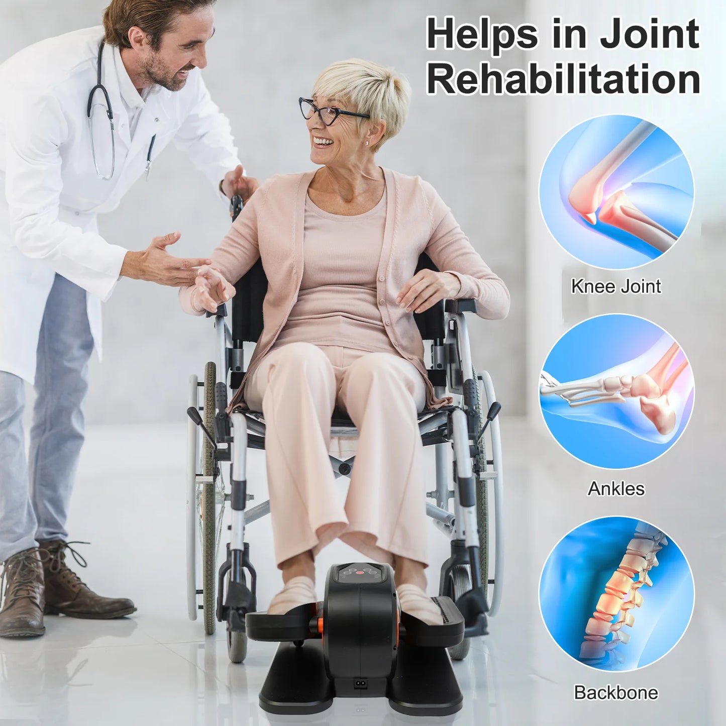 Elliptical Machine Under Desk Portable Electric Seated Leg Exerciser