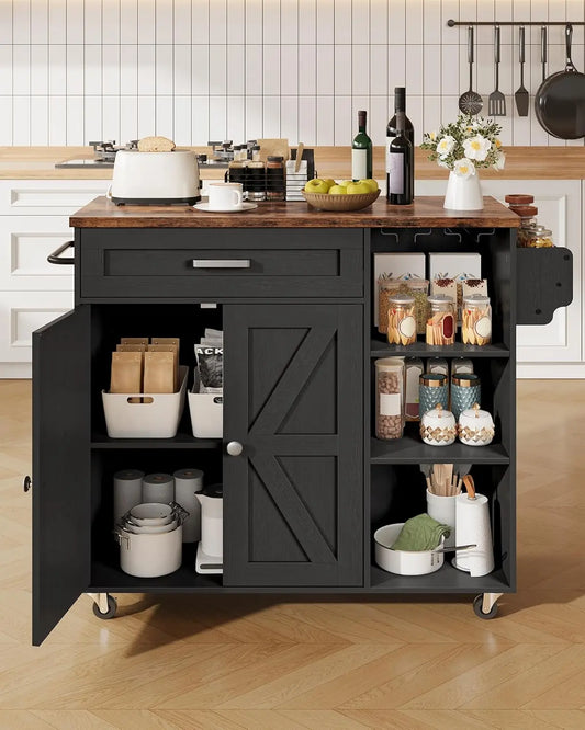 Rolling Storage Cart with Drawer, Versatile Island