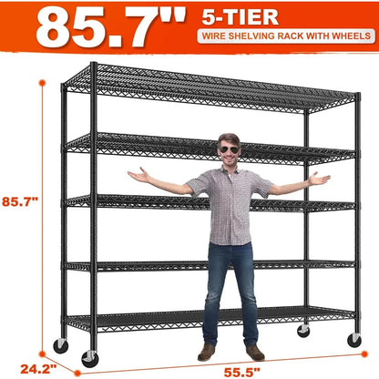 85.7"H Storage Shelves 2998LBS Metal Shelving