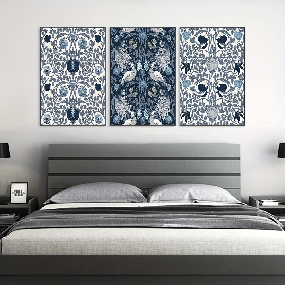 3pcs Large Black Float Framed Canvas Wall Art