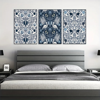 3pcs Large Black Float Framed Canvas Wall Art