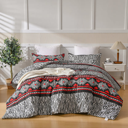 3 Pieces Comforter Set Quilted Style Bedding Sets