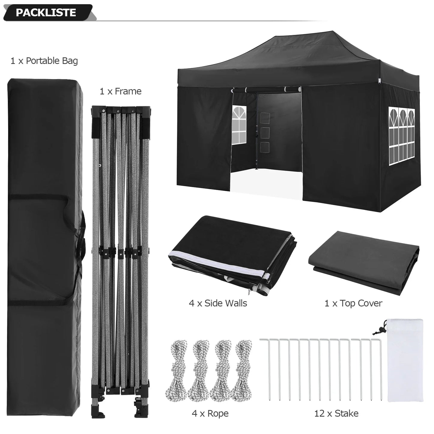 10x15 Heavy Duty Pop up Canopy Tent