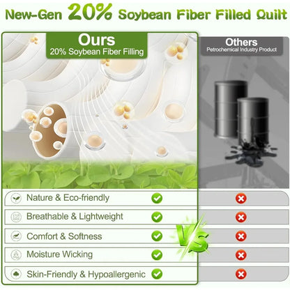 King Size Floral Quilt Bedding Set 3 Piece Lightweight Soft Breathable Bedspreads