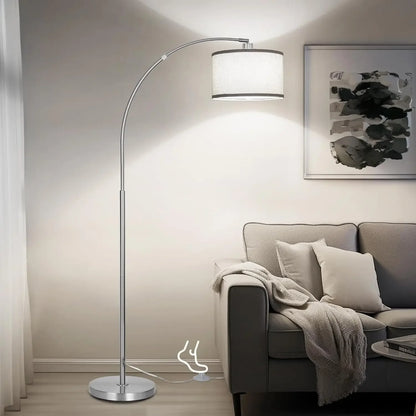Modern Standing Lamp with Adjustable Drum Shade