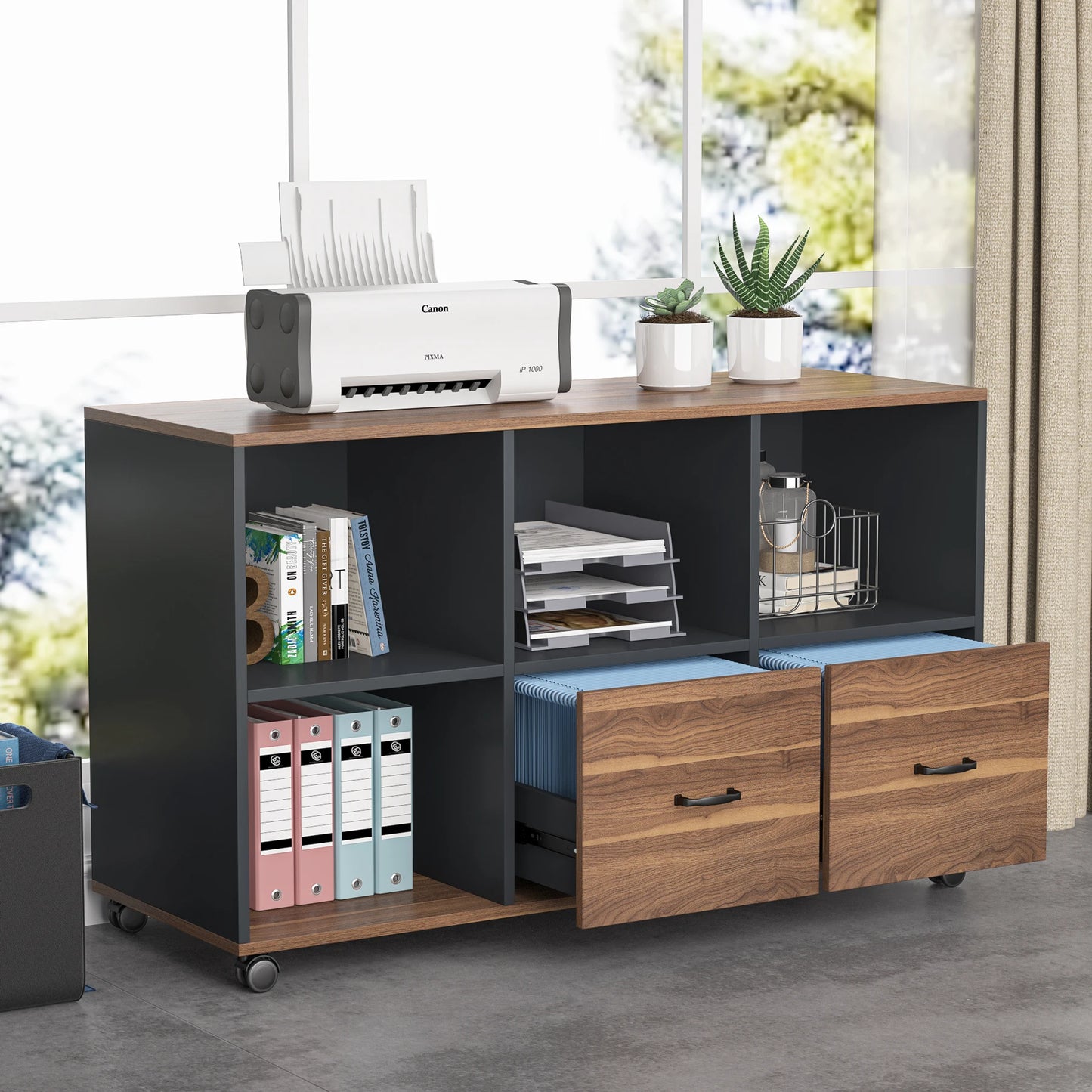 L-Shaped Computer Desk Home Office Furniture with Drawers
