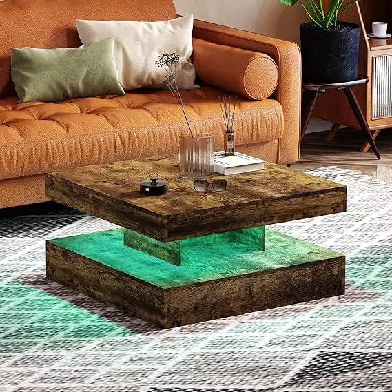 Contemporary 2-Tier Square Center Table,