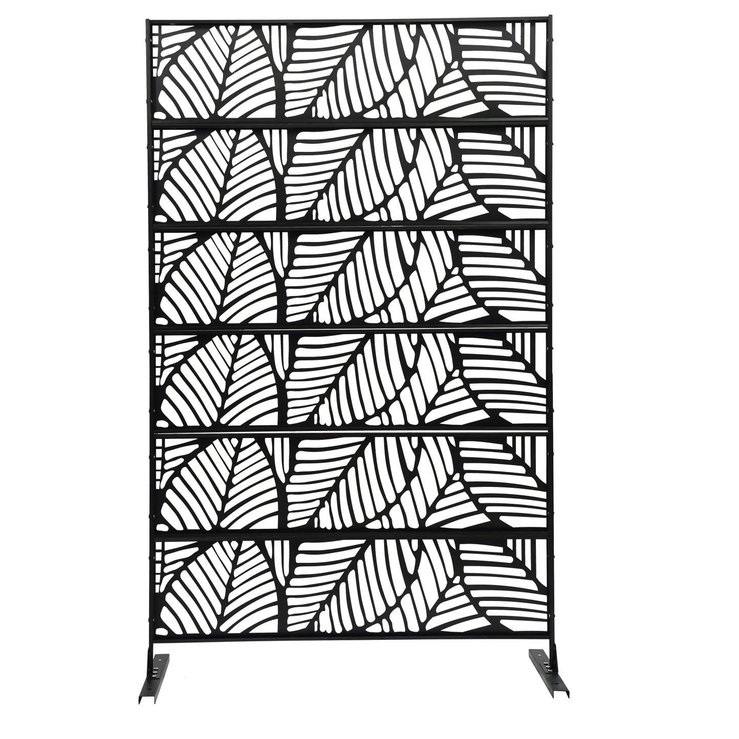 Metal Privacy Fence Screen with Freestanding Decorative Room Divider