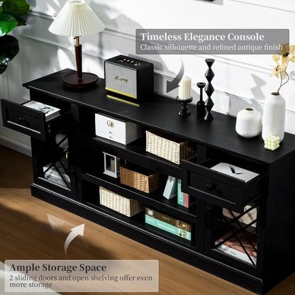 75 80 inch TV, Modern Entertainment Center with LED Lights
