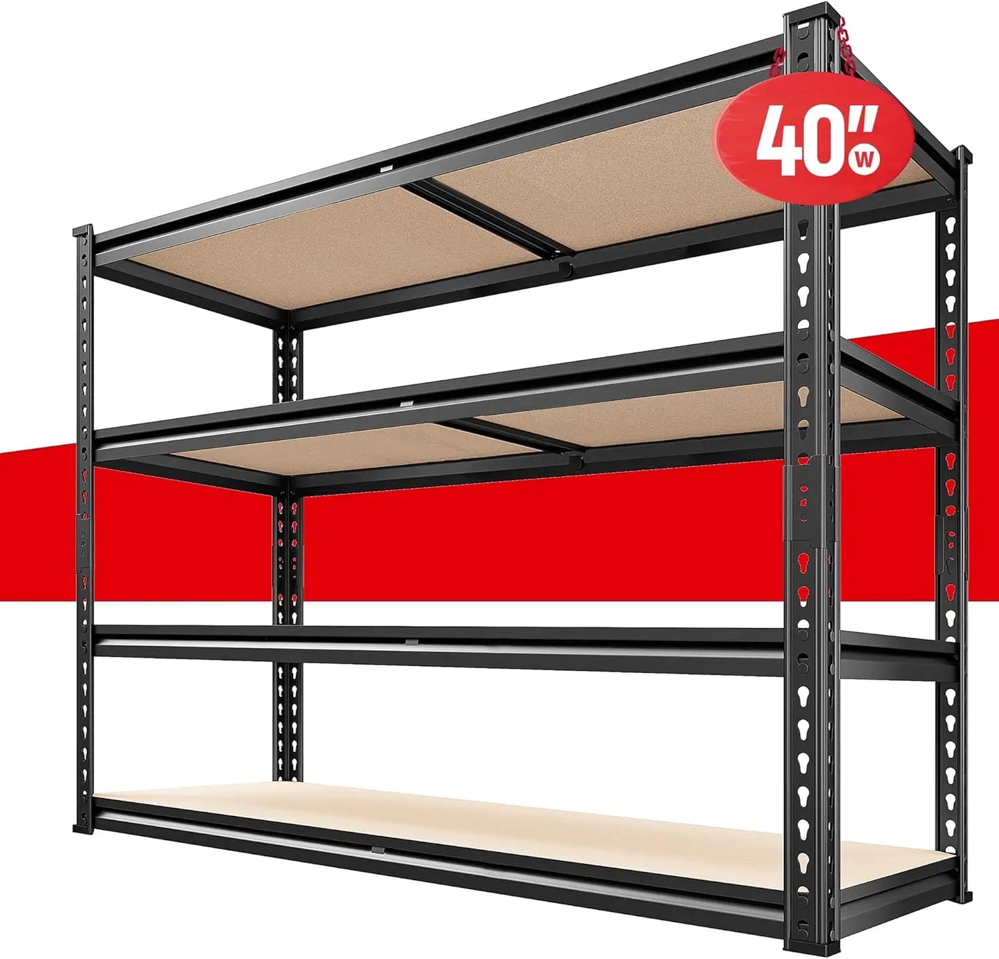 72''H / 5 Tier Metal Shelves Garage Shelves Adjustable