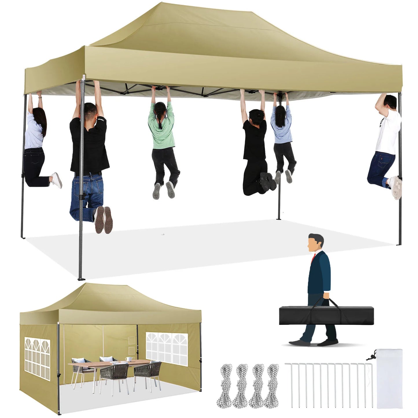 10x15 Heavy Duty Pop up Canopy Tent