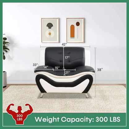 Leather Sofa Set,Leather Sofa Set for Living Room Furniture Sets, Loveseat Sofa with Chair 3-Piece for Living Room/Office