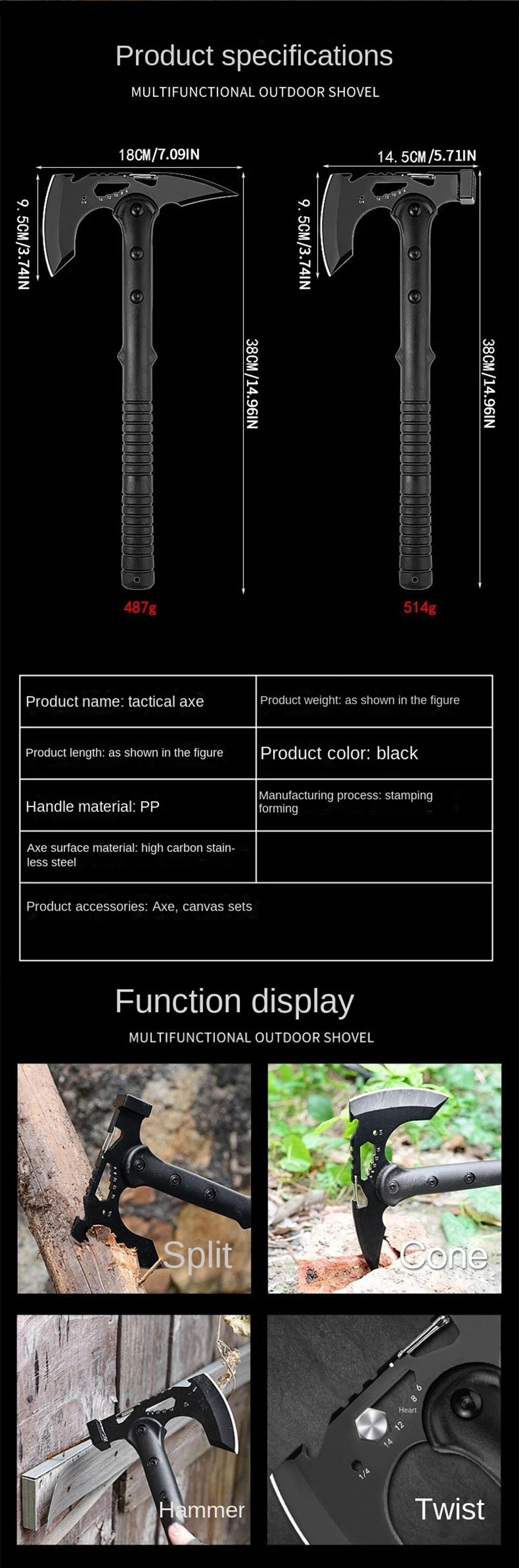 Outdoor Camping Axe - Multi-function Raw Tools