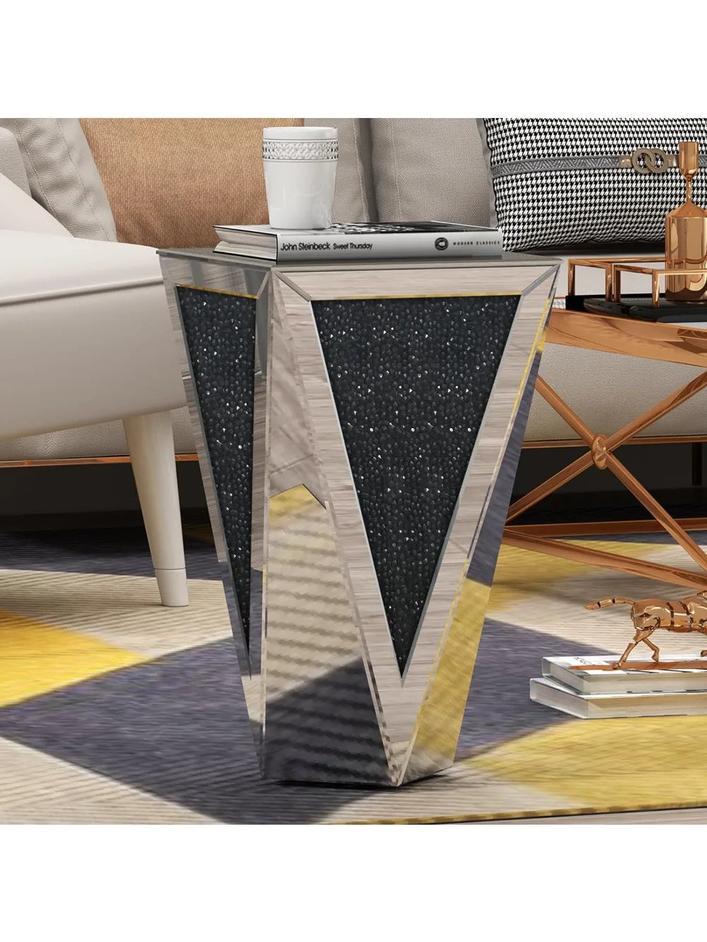 Glass Decorative Side Table for Living Room