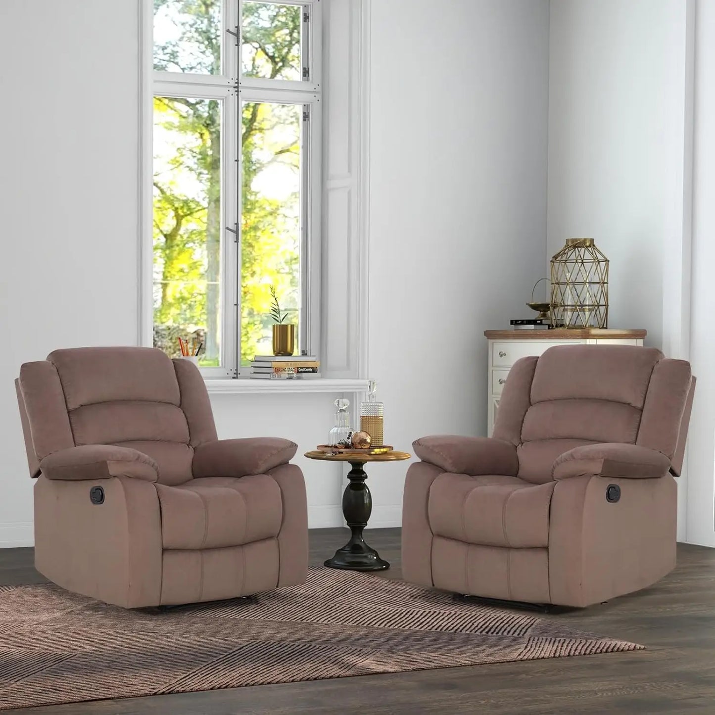 Gray Manual Reclining Chairs for Adults, Living Room Single