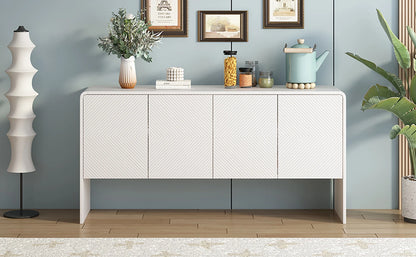 60"L Large Storage Space Sideboard with 4 Doors and Rebound Device