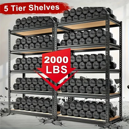 5-Tier Heavy Duty Shelving Unit 2000LBS Capacity - 72"W x 36"D x 16"H