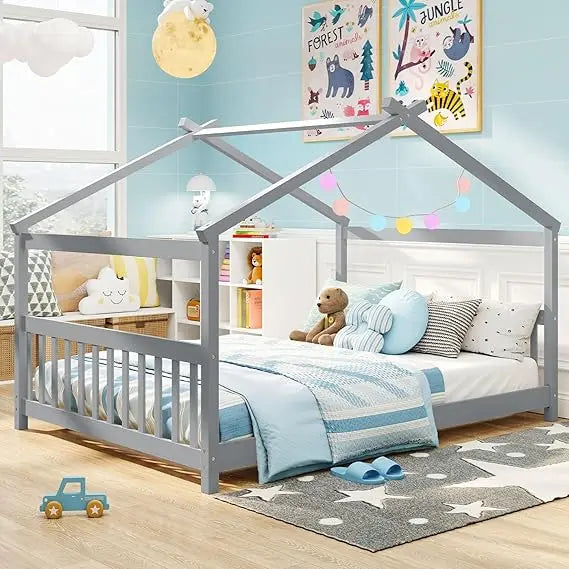 Solid Wood Full Size Floor Bed Montessori House