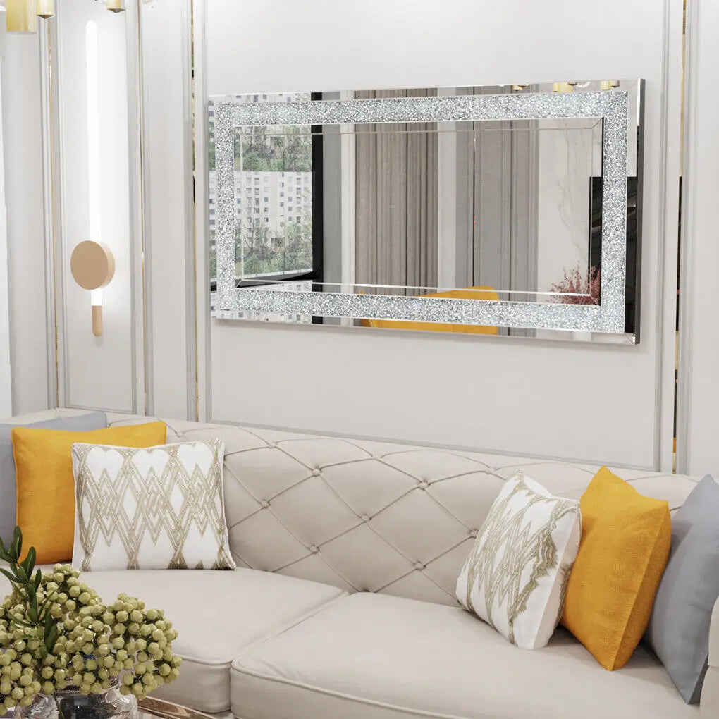 Sparkly Crystal Rhinestone Diamond Frameless Vanity Mirrors