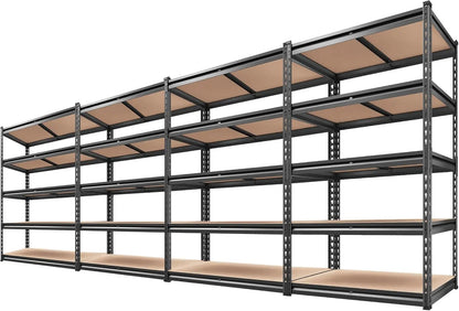 72''H / 5 Tier Metal Shelves Garage Shelves Adjustable