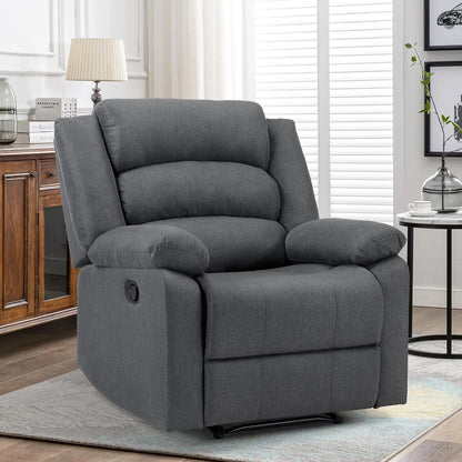 Gray Manual Reclining Chairs for Adults, Living Room Single