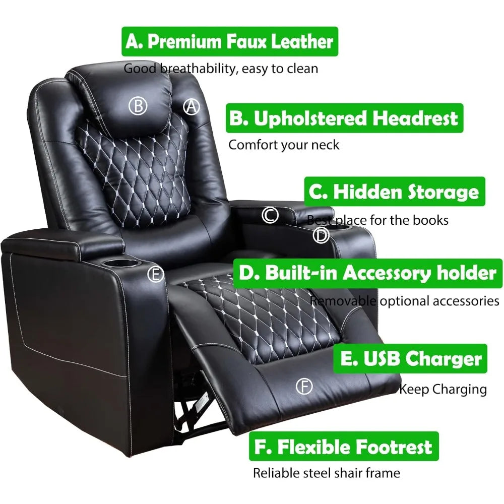 Set of 3, Electric Soft Leather Reclining