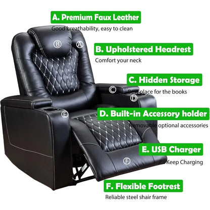 Set of 3, Electric Soft Leather Reclining