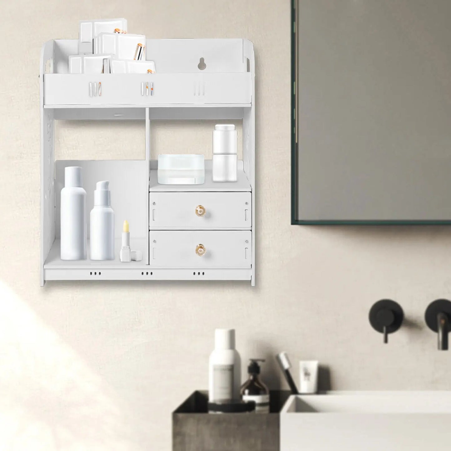 38*18*43cm Bathroom Wall Cabinet Small Bathroom Wall Cabinet Med Wall Mounted Shelf
