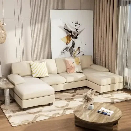 Convertible Sofa , 4 Seat Sofa Set for Living Room U-Shaped