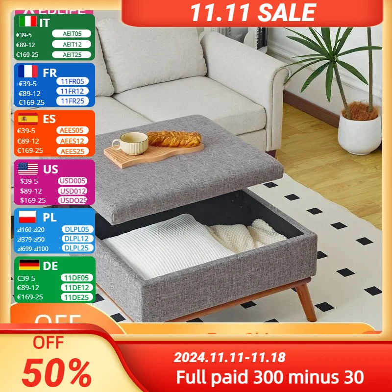 31.4 inch Lift Top Large Coffee Table with High-density Foam Wood