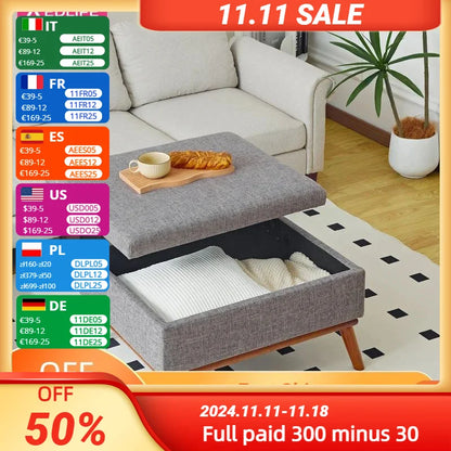 31.4 inch Lift Top Large Coffee Table with High-density Foam Wood