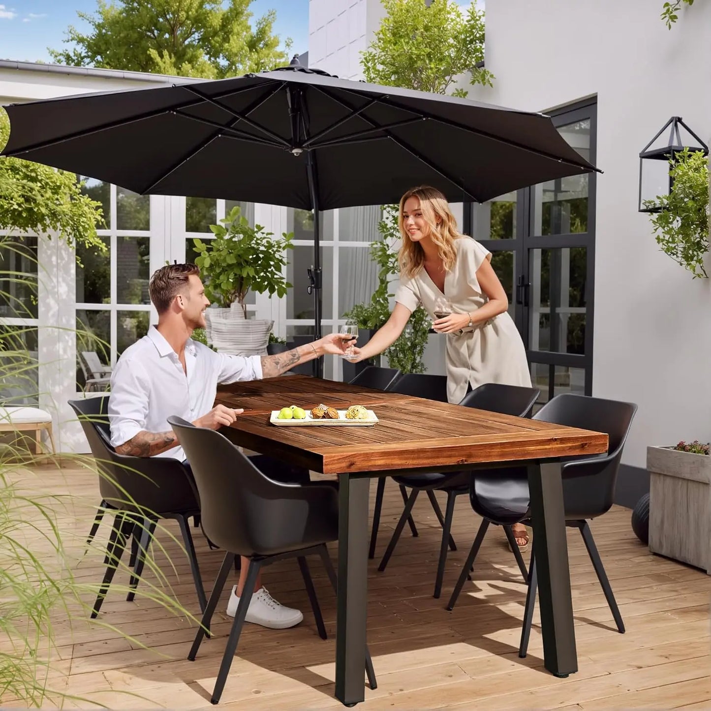 Wood Dining 6 Person Indoor Outdoor