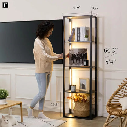 LED Display Shelf with Dimmable Lights