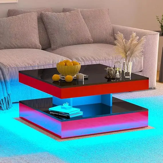 Contemporary 2-Tier Square Center Table,