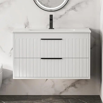 Wall Mounted Floating Bathroom Vanity with 2 Big Drawers