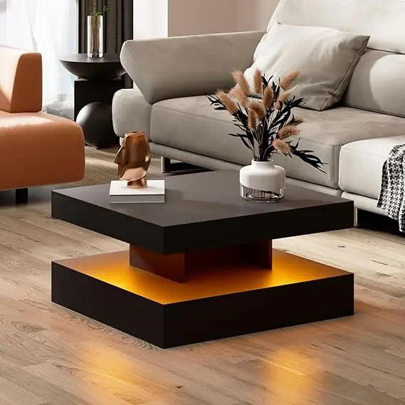 Contemporary 2-Tier Square Center Table,