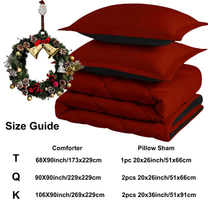 2/3pcs Reversible Breathable Comforter Set