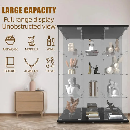 Tempered Glass Curio Display Cabinet 3 Doors
