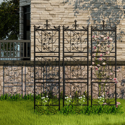 71 inch Tall Metal Fence Black Lattice Panel Yard Corner Décor
