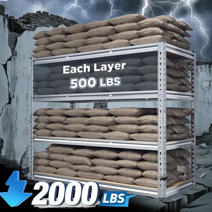 4 Tier Storage Shelves Load 2000LBS