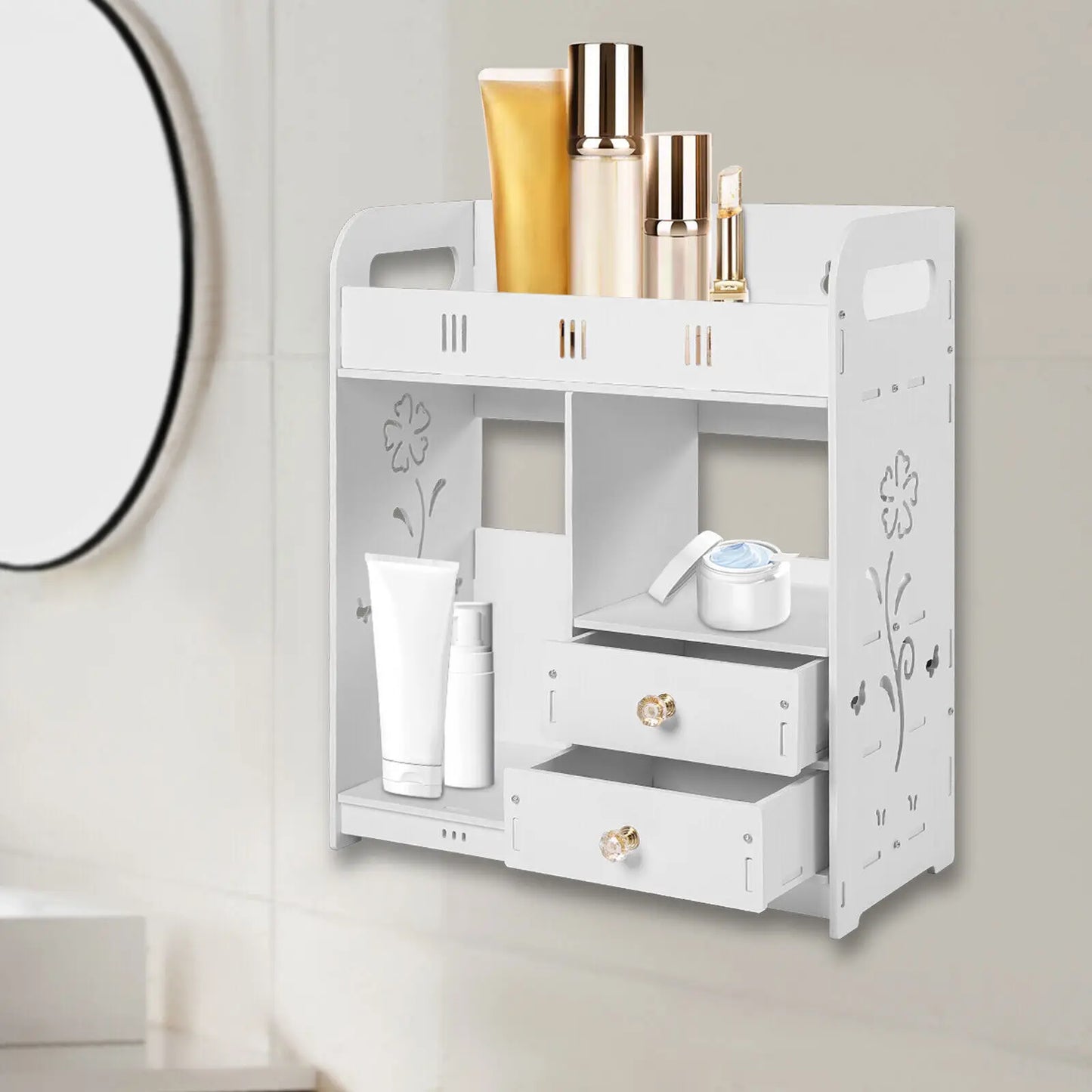 38*18*43cm Bathroom Wall Cabinet Small Bathroom Wall Cabinet Med Wall Mounted Shelf